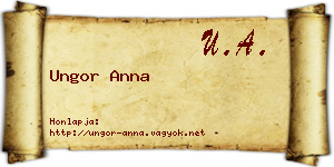 Ungor Anna névjegykártya
